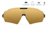Blastshield MILSPEC Ballistic Polarized | Black Frame with Gold Mirror Lens